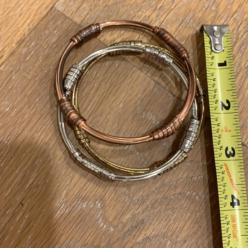 Tri color bangle bracelets